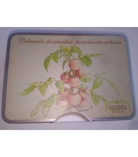 Lata de semillas para huerto urbano